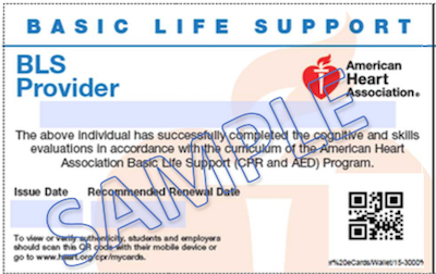 AHA BLS card